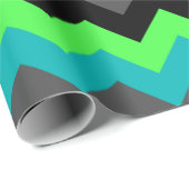 Zwart Groen Ombre Chevrons inpakpapier (Rol Hoek)
