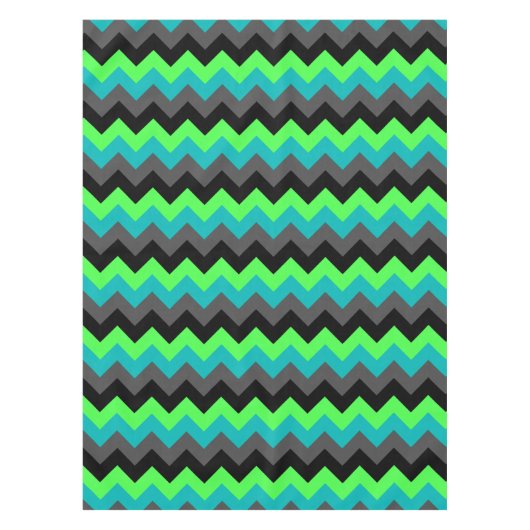 Zwart Groen Ombre Chevrons Klein Tafelkleed (Voorkant)
