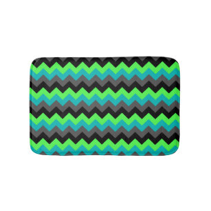 Zwart Groen Ombre Chevrons Kleine Badmat