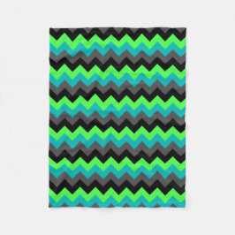 Zwart Groen Ombre Chevrons Kleine Fleece Deken