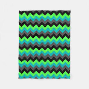 Zwart Groen Ombre Chevrons Kleine Fleece Deken