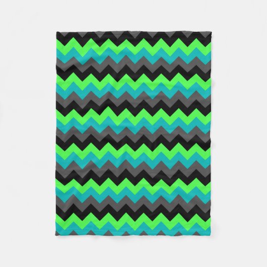 Zwart Groen Ombre Chevrons Kleine Fleece Deken (Voorkant)