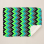 Zwart Groen Ombre Chevrons Kleine Sherpa Deken (Voorkant (horizontaal))