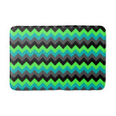 Zwart Groen Ombre Chevrons Medium Badmat (Voorkant)