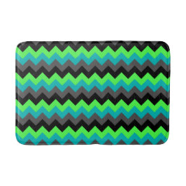 Zwart Groen Ombre Chevrons Medium Badmat