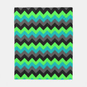 Zwart Groen Ombre Chevrons Medium Fleece Deken (Voorkant)