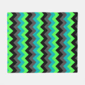 Zwart Groen Ombre Chevrons Medium Fleece Deken (Voorkant (Horizontaal))