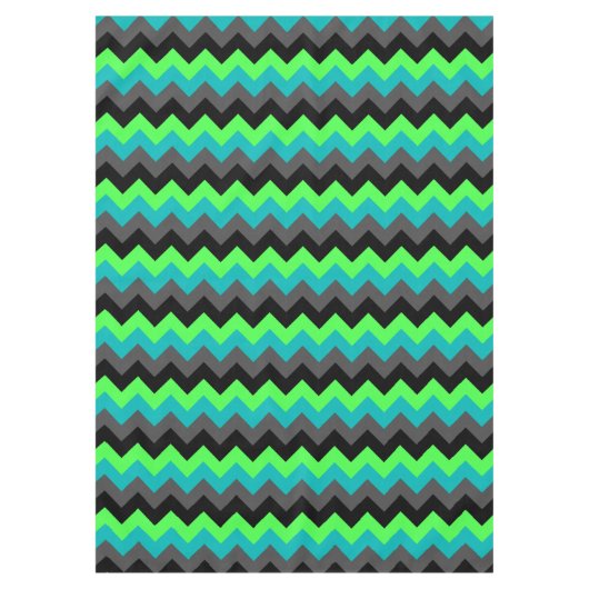 Zwart groen ombre chevrons medium tafelkleed (Voorkant)