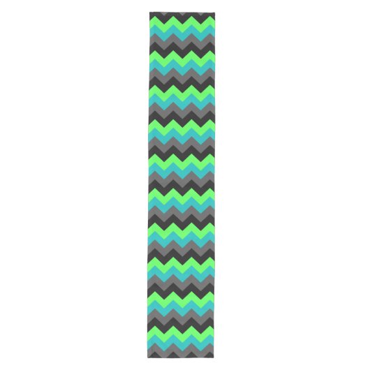 Zwart Groen Ombre Chevrons Midden Tafel Runner Medium Tafelloper (Voorkant)