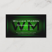 Zwart-groen omhuld monogram - Visitekaartje (Voorkant)