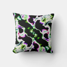 Zwart Groen Paarse Abstracte Ruimte Bloem Ontwerp Kussen