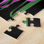 Zwart groen paarse kleuren legpuzzel (Zijkant)