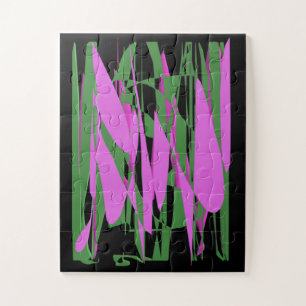 Zwart groen paarse kleuren legpuzzel