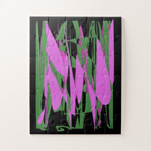 Zwart groen paarse kleuren legpuzzel (Verticaal)