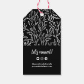 Zwart groen patroon Uw Logo & QR code Cadeaulabel (Achterkant)