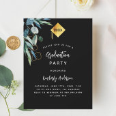 Zwart groen pet luxe afstudeerfeest 2025 magnetische uitnodiging