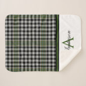 Zwart & Groen Plaid Gepersonaliseerd Sherpa Deken (Voorkant (horizontaal))