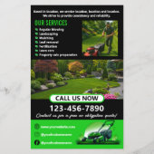 Zwart Groen Professionele Gazonverzorging Landscha Flyer (Achterkant)