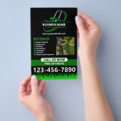 Zwart Groen Professionele Gazonverzorging Landscha Flyer (Hand)