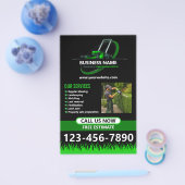 Zwart Groen Professionele Gazonverzorging Landscha Flyer (Enkel)