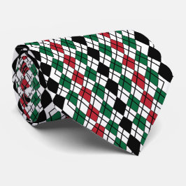 Zwart Groen Rood Argyle patroon Stropdas