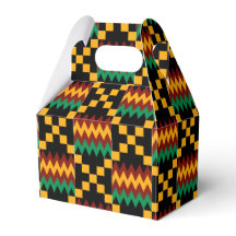 Zwart, groen, rood en geel Kente-doek