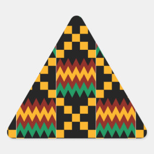Zwart, groen, rood en geel Kente-doek Sticker