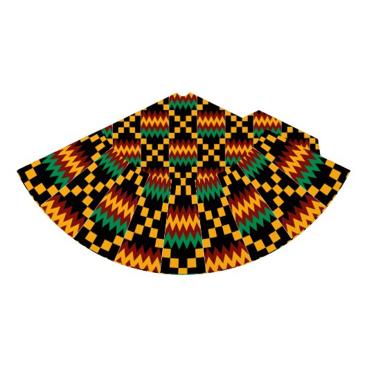 Zwart, Groen, Rood, Geel Kente Doek Feesthoedjes (Voorkant)