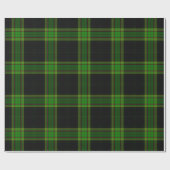 Zwart Groen Rood Tartan Plaid Cadeaupapier (Vlak)