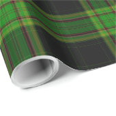 Zwart Groen Rood Tartan Plaid Cadeaupapier (Rol Hoek)