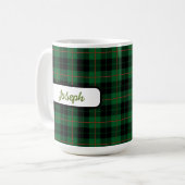 Zwart-groen Rust Tartan Gepersonaliseerd Mug Koffiemok (Voorkant links)