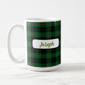 Zwart-groen Rust Tartan Gepersonaliseerd Mug Koffiemok (Links)