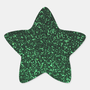Zwart groen sparkly glitter ster sticker