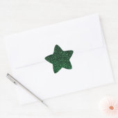 Zwart groen sparkly glitter ster sticker (Envelop)