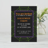 Zwart-groen spinweb Halloween patroon Kaart (Staand voorkant)
