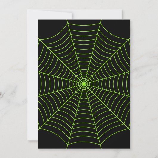 Zwart-groen spinweb Halloween patroon Kaart (Achterkant)