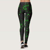 Zwart & Groen Splatter Toxisch Slijm Halloween Leggings (Achterkant)