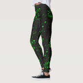 Zwart & Groen Splatter Toxisch Slijm Halloween Leggings (Links)