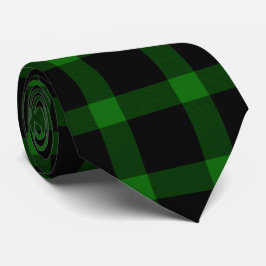 Zwart-groen Tartan Pset Patroon Stropdas