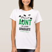 Zwart Groen Trots Tante 2025 Afstuderen T-shirt (Voorkant)
