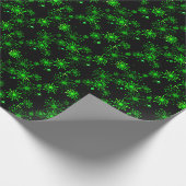 Zwart & Groen Twinkle Licht Verpakking Cadeaupapier (Hoek)