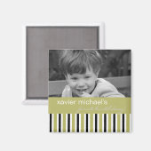 Zwart & Groen Verjaardag Fotomagneet Magneet (Voorkant / Achterkant)