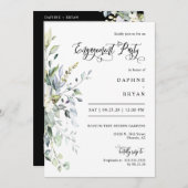 Zwart Groen Verlaat Verlovingsfeest QR Code Foto Kaart (Voorkant / Achterkant)