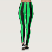 Zwart & Groen Verticale Strepen Halloween Kostuum Leggings (Achterkant)