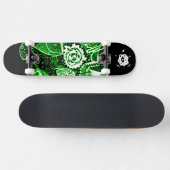 Zwart Groen Wit Abstract Persoonlijk Skateboard (Horizontaal)