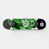 Zwart Groen Wit Abstract Persoonlijk Skateboard (Horizontaal)