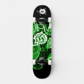 Zwart Groen Wit Abstract Persoonlijk Skateboard (Voorkant)