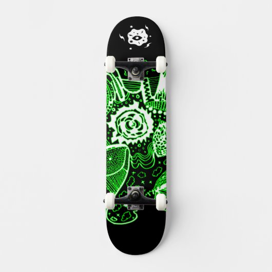 Zwart Groen Wit Abstract Persoonlijk Skateboard (Voorkant)