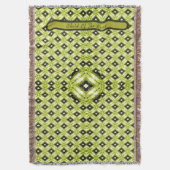 Zwart, Groen & Wit Diamantpatroon Deken (Voorkant Verticaal)