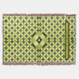 Zwart, Groen & Wit Diamantpatroon Deken